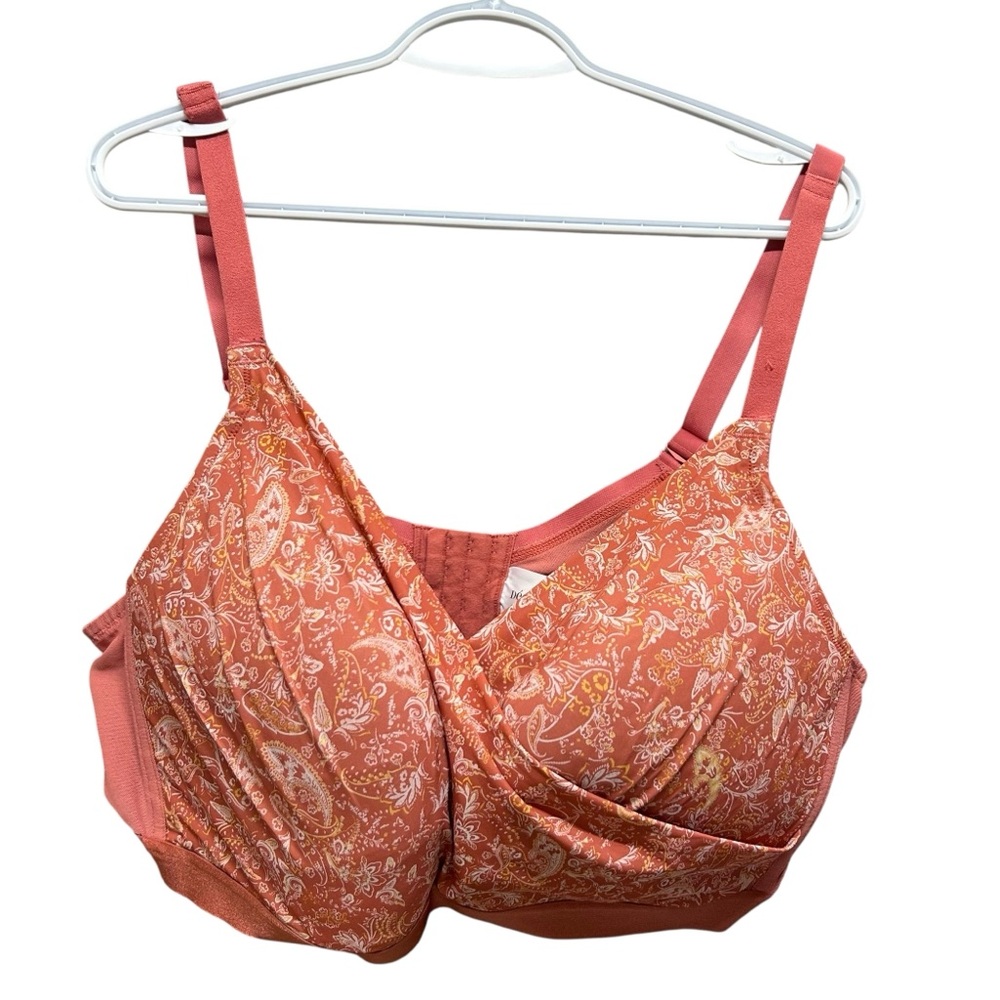 Déesse Lounge Bra Wireless Comfort Bra - Pink Paisley Floral 48DD
